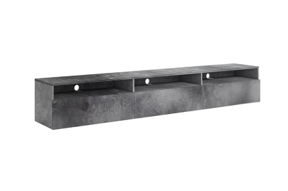 Stojąco wisząca szafka RTV Baros 40 z wnękami 270 cm - ciemny beton / schiefer