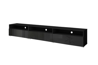 Stojąco wisząca szafka RTV Baros 40 z wnękami 270 cm - czarny połysk