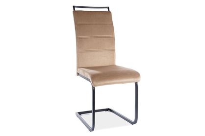 Krzesło tapicerowane H441 Velvet - beż / czarny