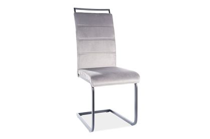 Krzesło tapicerowane H441 Velvet - szary / czarne nogi