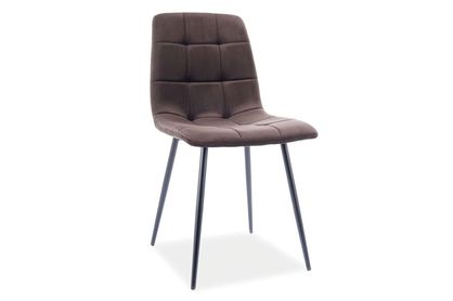 Krzesło tapicerowane Mila Velvet - brązowy Bluvel 48 / czarne nogi