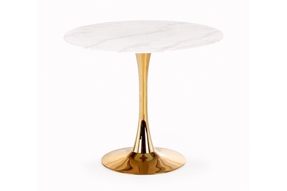 Stół Casemiro - biały marmur / złoty