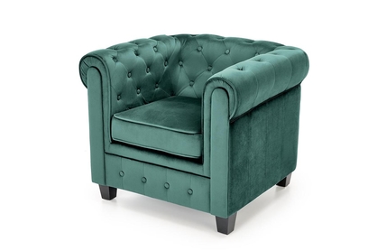 Fotel wypoczynkowy Eriksen - ciemny zielony / czarny