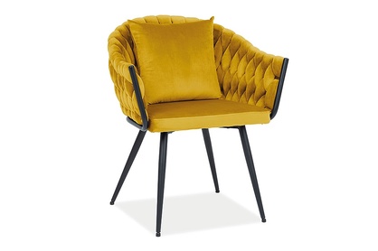 Krzesło tapicerowane Nuvo - curry Bluvel 68 / czarne nogi