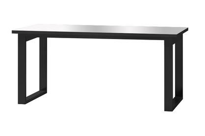 Stół rozkładany Helio 91 ze szklanym blatem 130-175x80 cm - czarny połysk / szkło gwieździsta noc