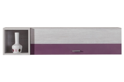 Półka wisząca Next NX14 - 110 cm - sosna bielona / viola