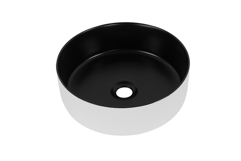 Umywalka ceramiczna nablatowa Simple 8 WHITE/BLACK 