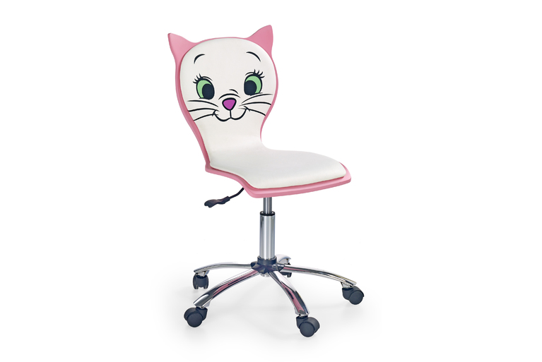 Fotel biurowy Kitty 2 - biały / różowy