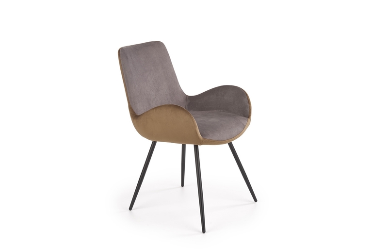 Krzesło tapicerowane K392 - popielaty / brązowy