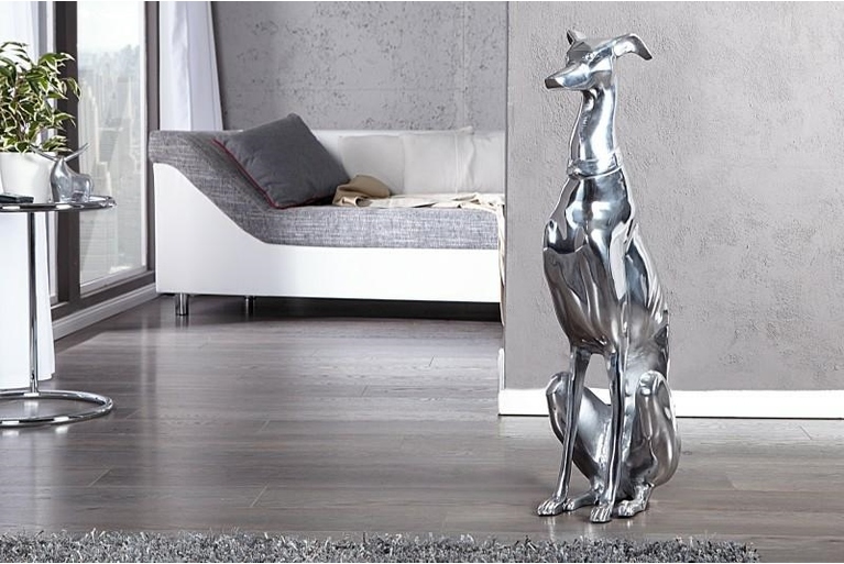 INVICTA dekoracja GREYHOUND 70cm srebrna - aluminium