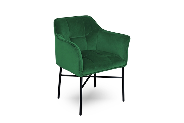 Krzesło tapicerowane loft z podłokietnikami Rozalio - Zielony  - z magazynu!