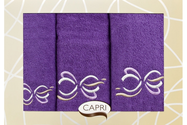 Komplet ręczników Capri AGNES 26 - 3szt. Fioletowy + Różowy - z magazynu!
