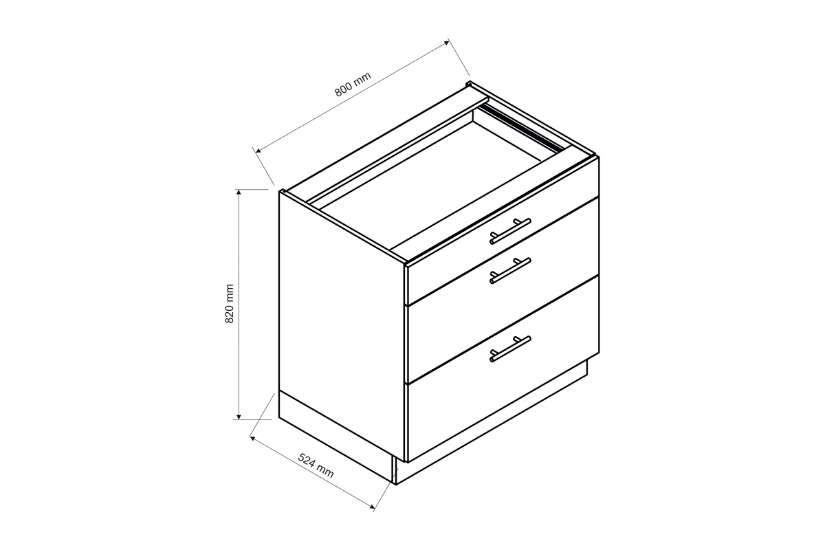 Irma D80 S/3 - szafka dolna z szufladami  szafka z szufladami irma 