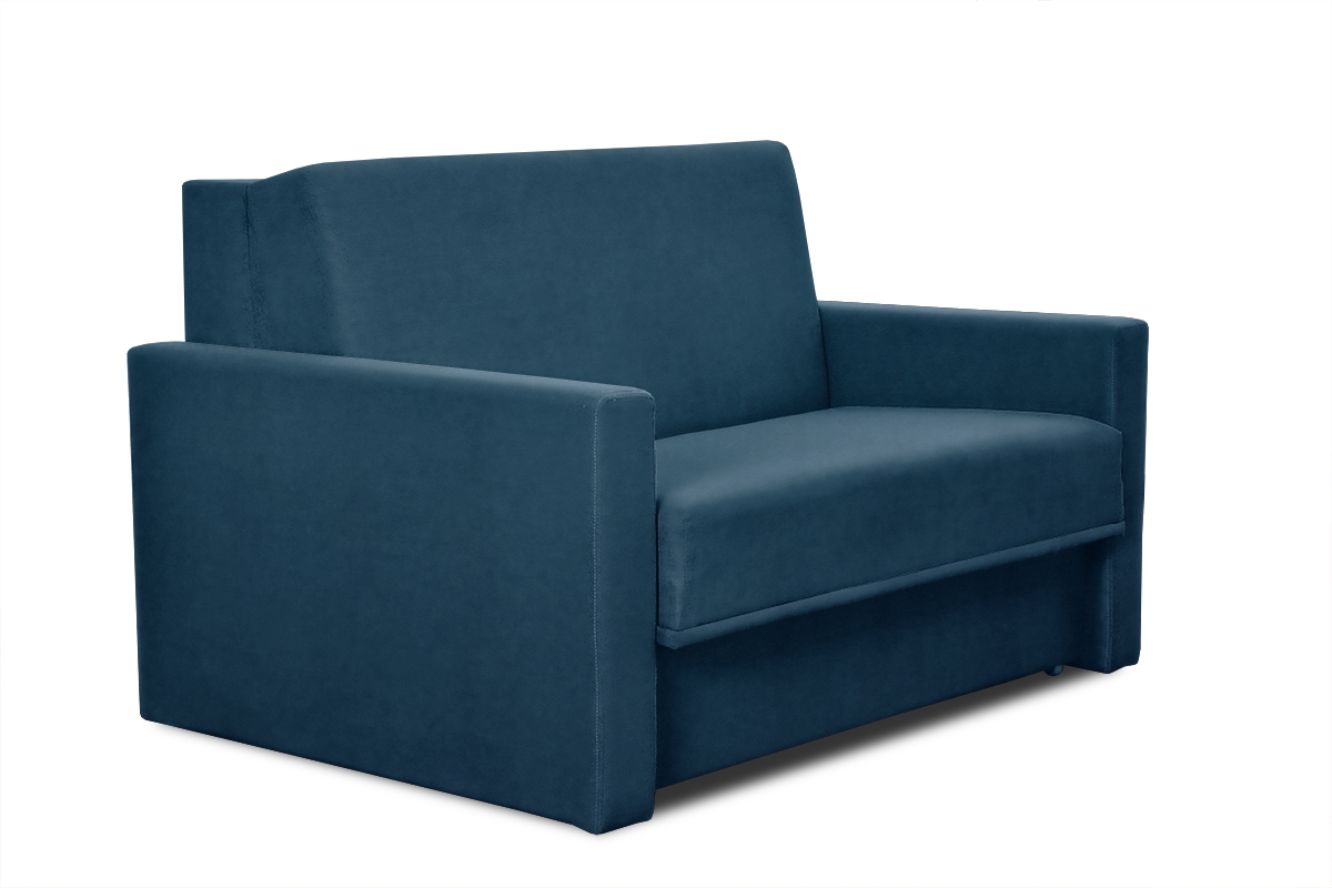 Sofa rozkładana Amerykanka Monika 140 niebieska sofa z bokami 