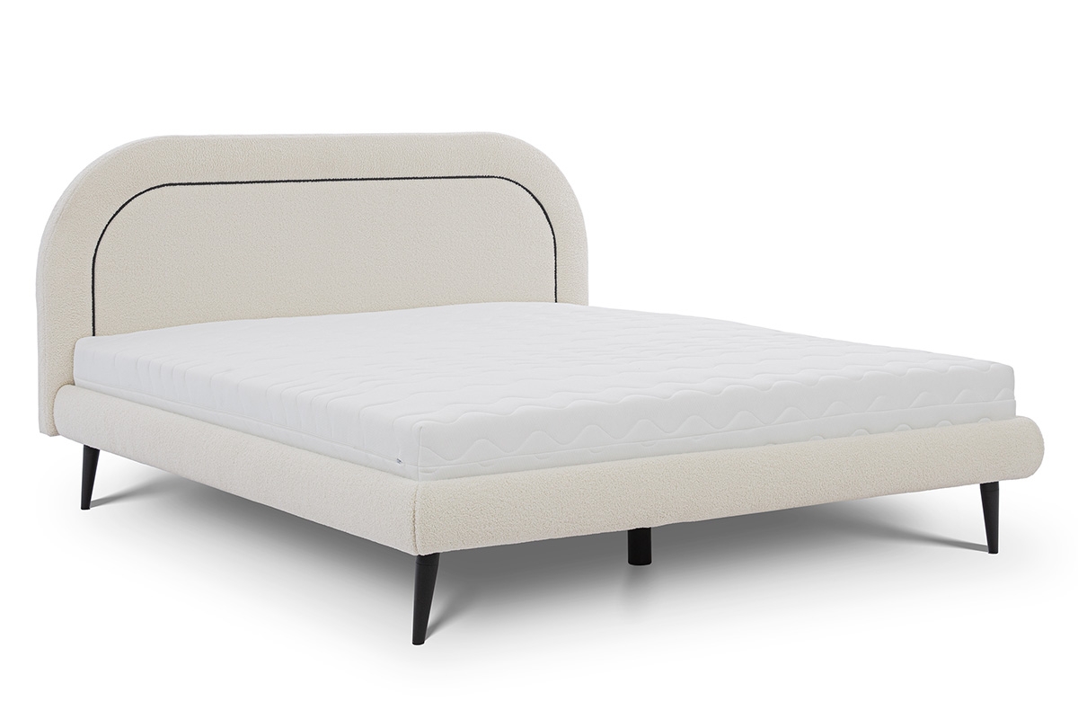 Łóżko tapicerowane 180x200 Nello 1 białe łóżko do sypialni