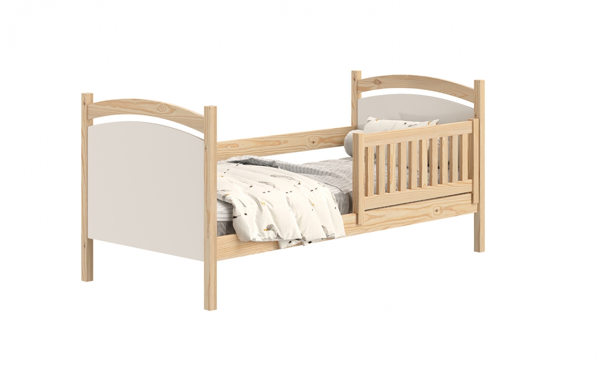 Łóżko dziecięce z tablicą suchościeralną Amely - sosna, 80x180 łóżko z barierką zabezpieczającą 
