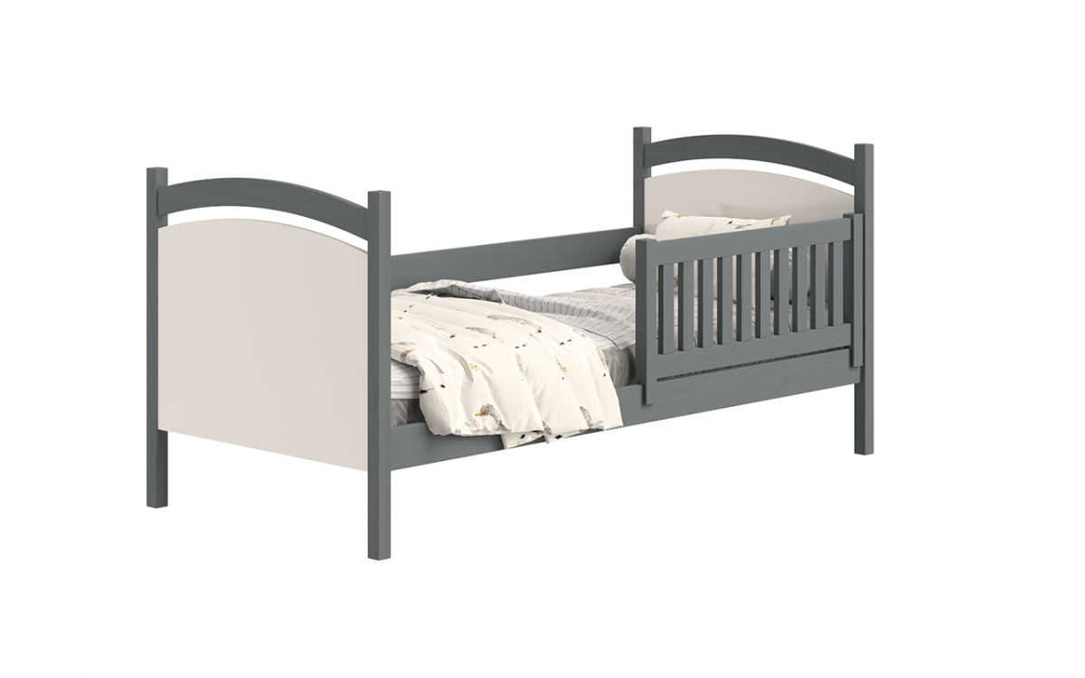 Łóżko dziecięce z tablicą suchościeralną Amely - grafit, 90x180 biała tablica suchościeralna 