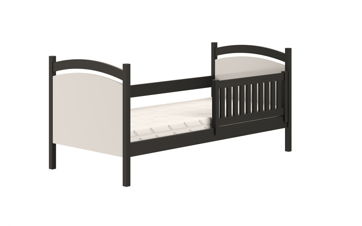 Łóżko dziecięce z tablicą suchościeralną Amely - czarny, 80x200 czarno-białe łóżko dziecięce 
