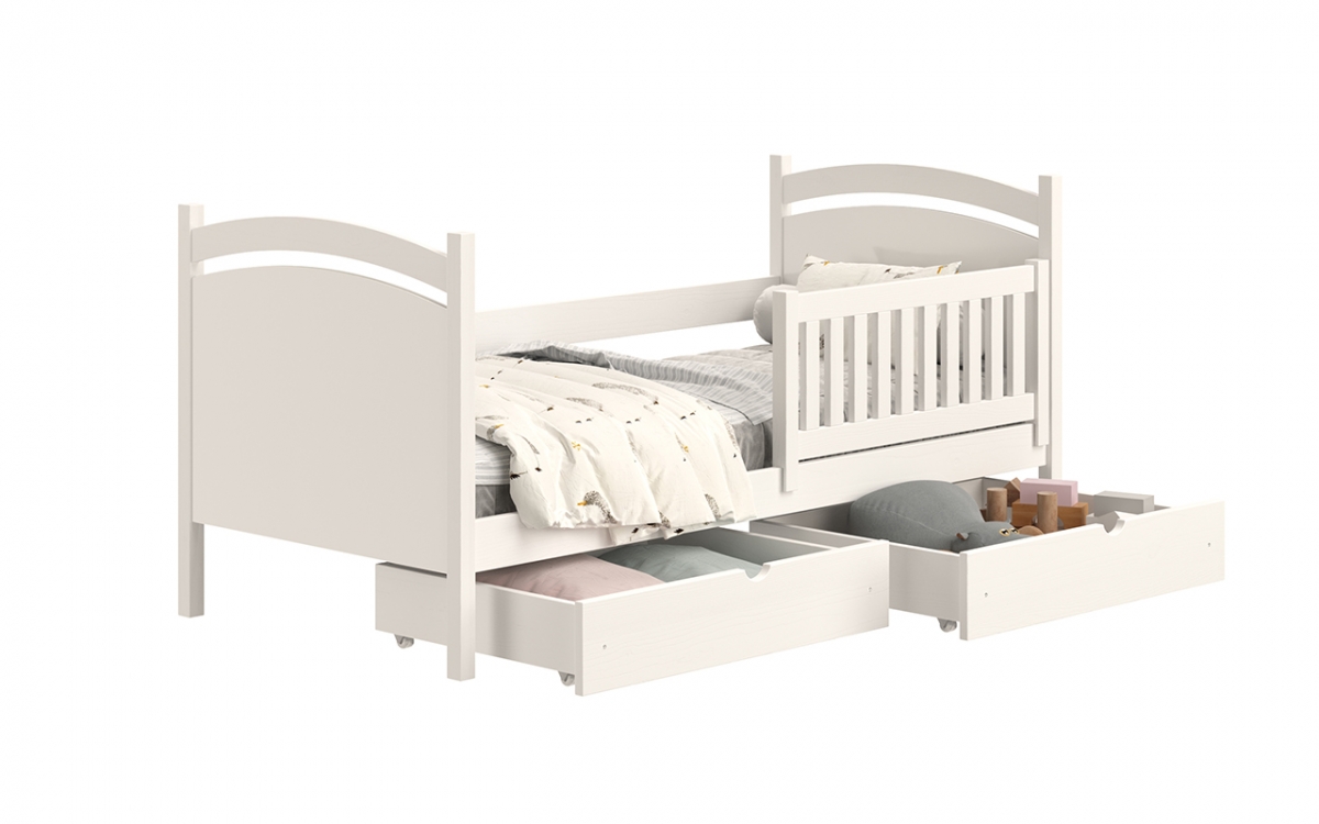 Łóżko dziecięce z tablicą suchościeralną Amely - biały, 80x160 białe łóżko z szufladami 