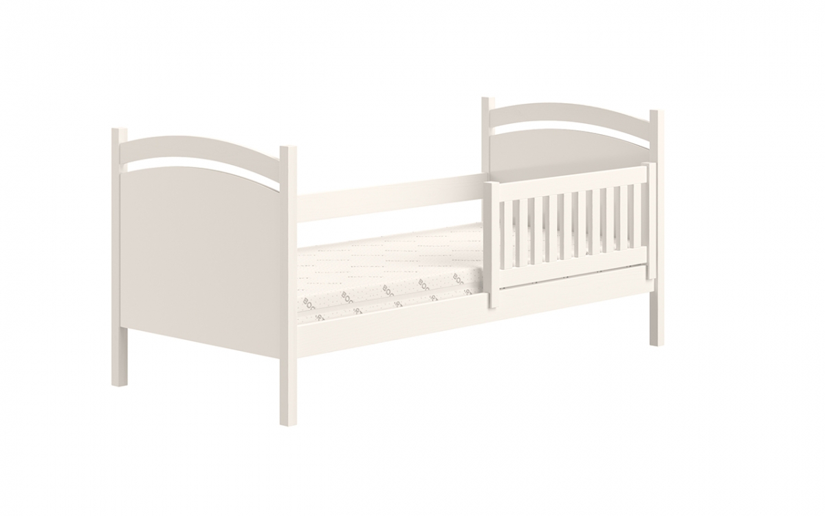 Łóżko dziecięce z tablicą suchościeralną Amely - biały, 90x190  łóżko z barierką 