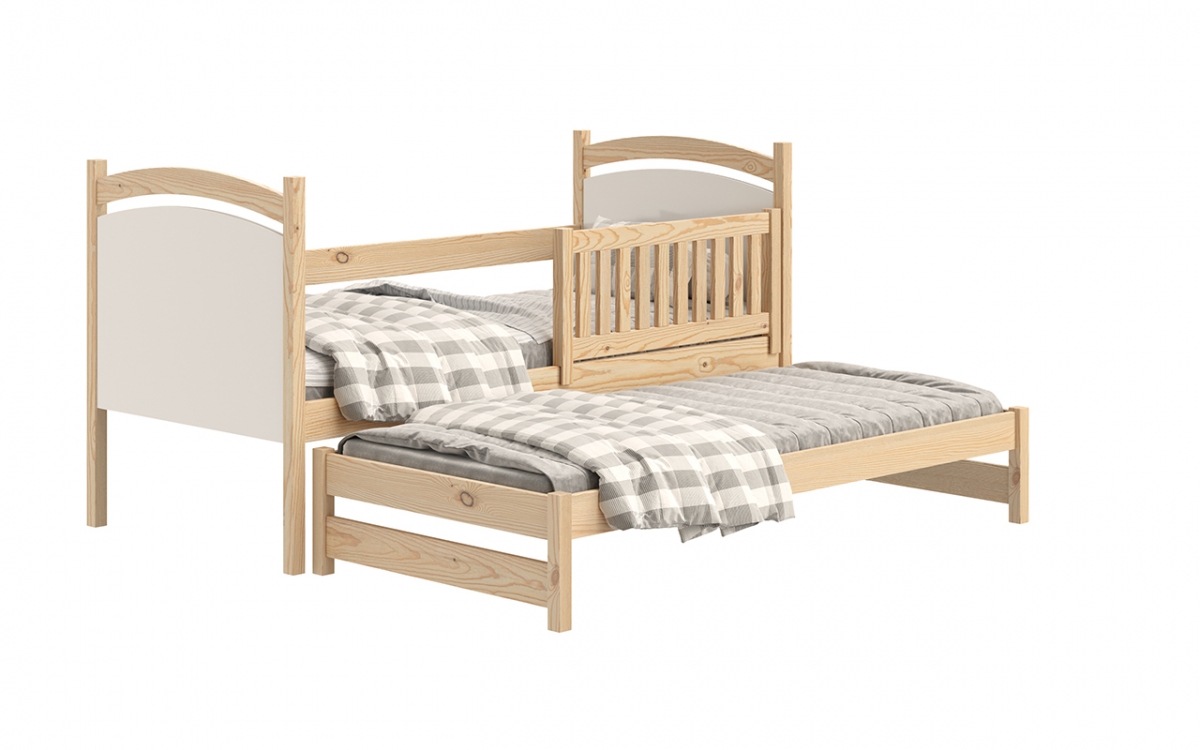 Łóżko parterowe wysuwane z tablicą suchościeralną Amely - sosna, 80x180 łóżko z wysuwem dla dzieci 