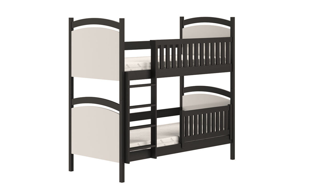 Łóżko piętrowe z tablicą suchościeralną Amely - czarny, 90x180 łóżko ze zdejmowaną barierką 