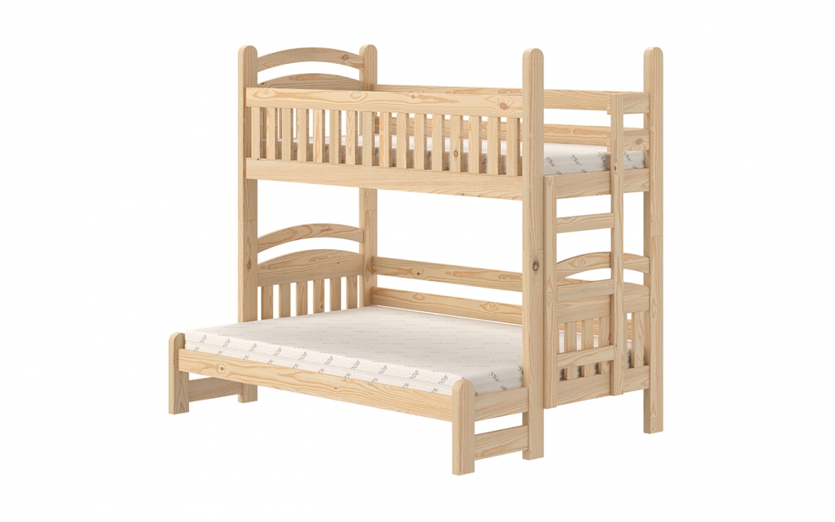 Łóżko piętrowe Amely Maxi prawostronne - sosna, 90x200/120x200 łóżko piętrowe z barierką zabezpieczającą 