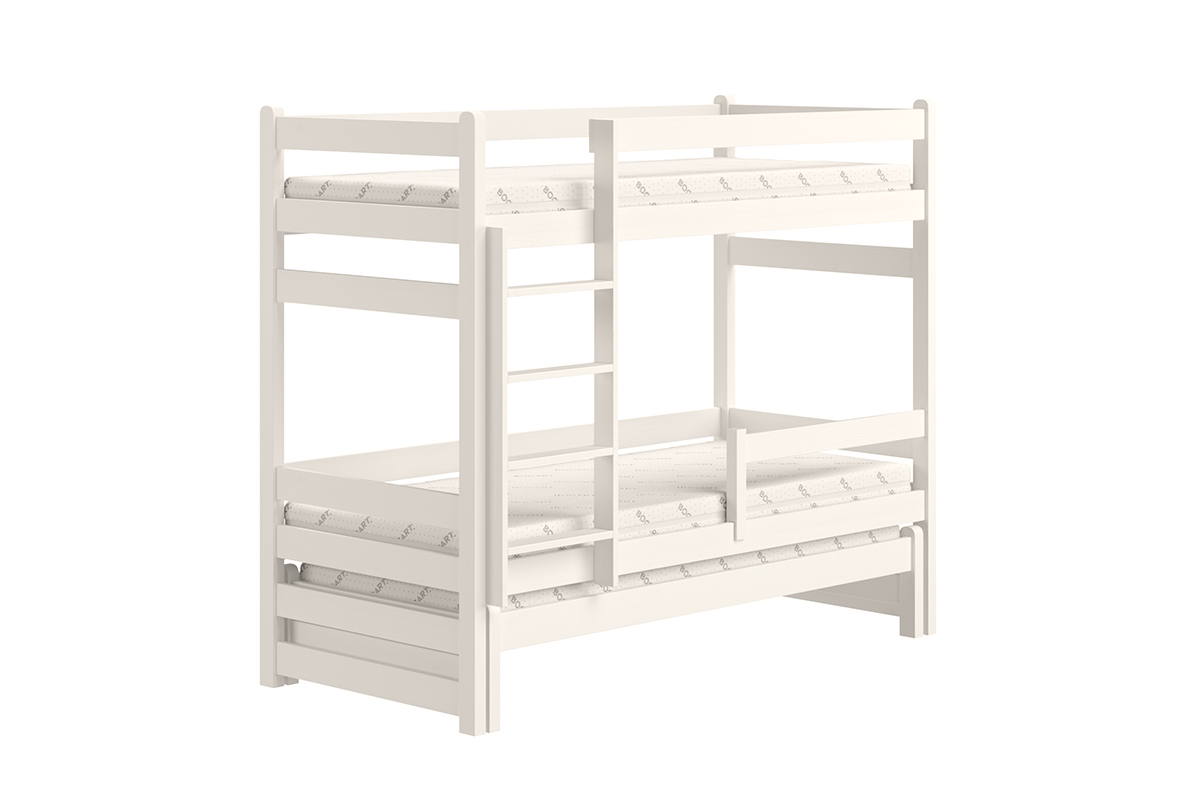 Łóżko dziecięce piętrowe wysuwane Alis - biały, 80x180 Łóżko piętrowe wysuwane Alis - Kolor Biały 