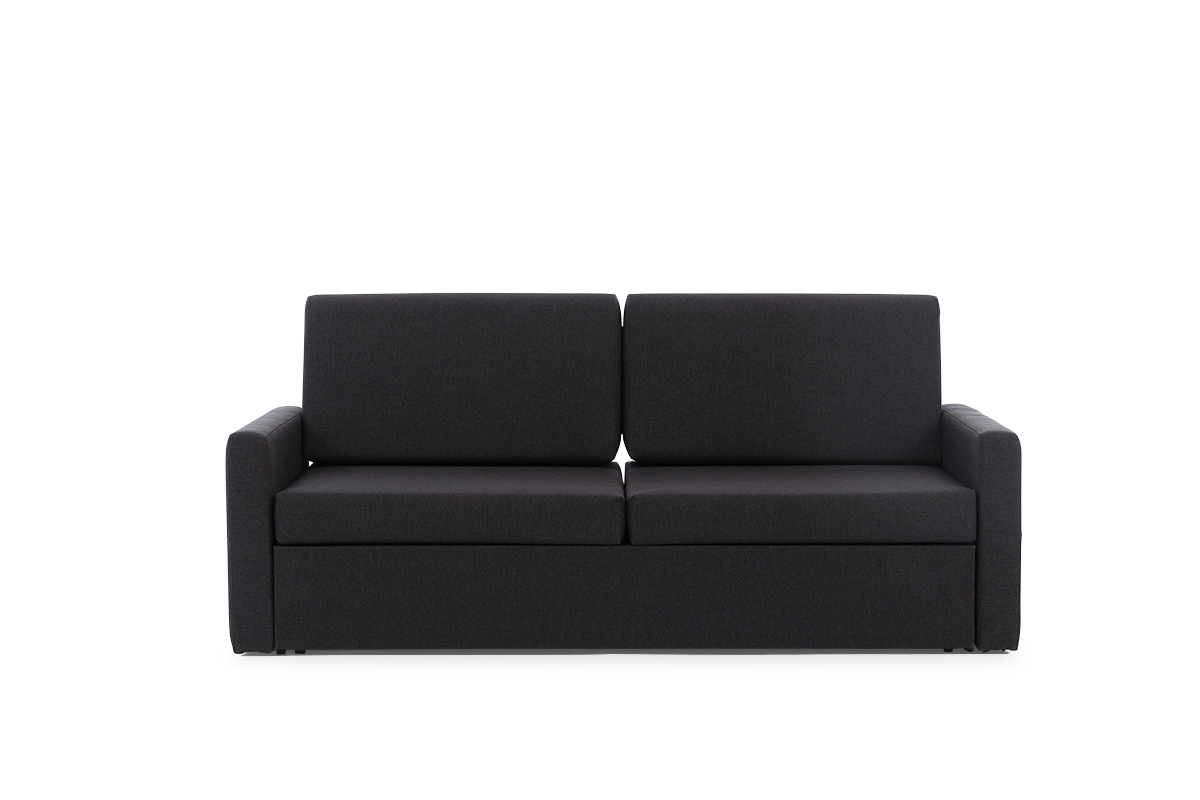 Sofa do półkotapczanu Elegantia 140 cm - Austin 21 Black czarna sofa z poduszkami 
