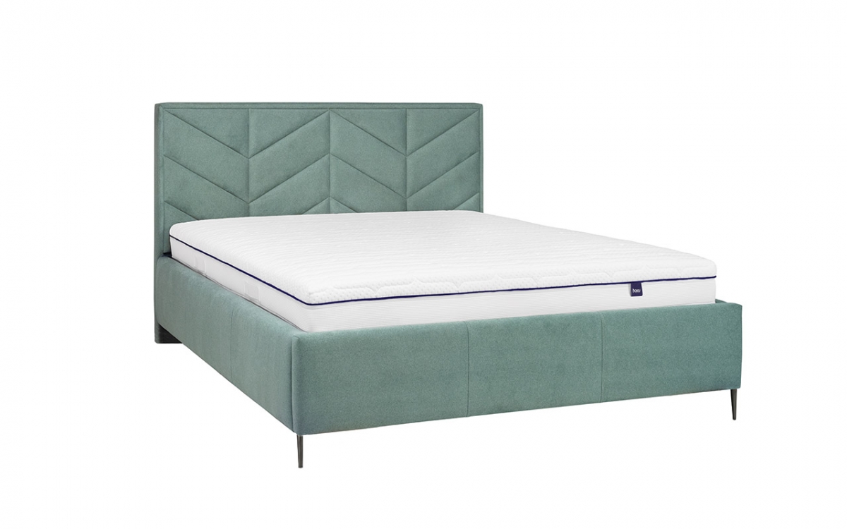 Łóżko tapicerowane sypialniane z pojemnikiem Lindi - 160x200, nogi czarne  tapicerowane łóżko sypialniane Lindi 