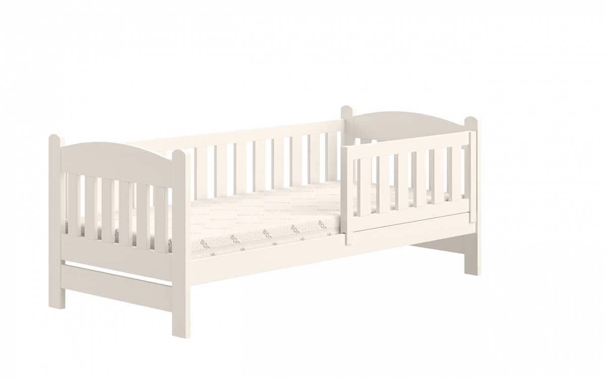 Łóżko dziecięce drewniane Alvins z szufladami - biały, 90x180 Łóżko dziecięce drewniane Alvins - Kolor Biały 