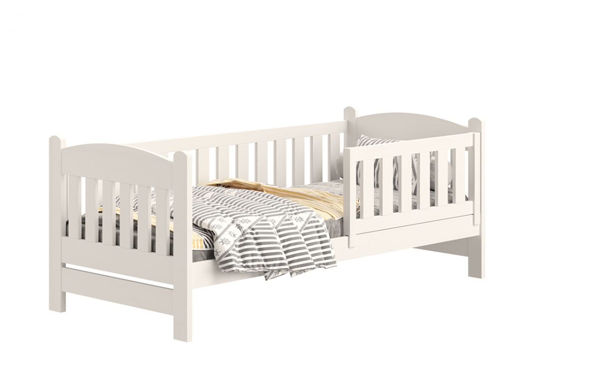 Łóżko dziecięce drewniane Alvins z szufladami - biały, 80x200 Łóżko dziecięce drewniane Alvins - Kolor Biały 