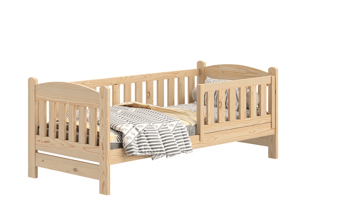Łóżko dziecięce drewniane Alvins z szufladami - sosna, 80x200 Łóżko dziecięce drewniane Alvins - Kolor Sosna 