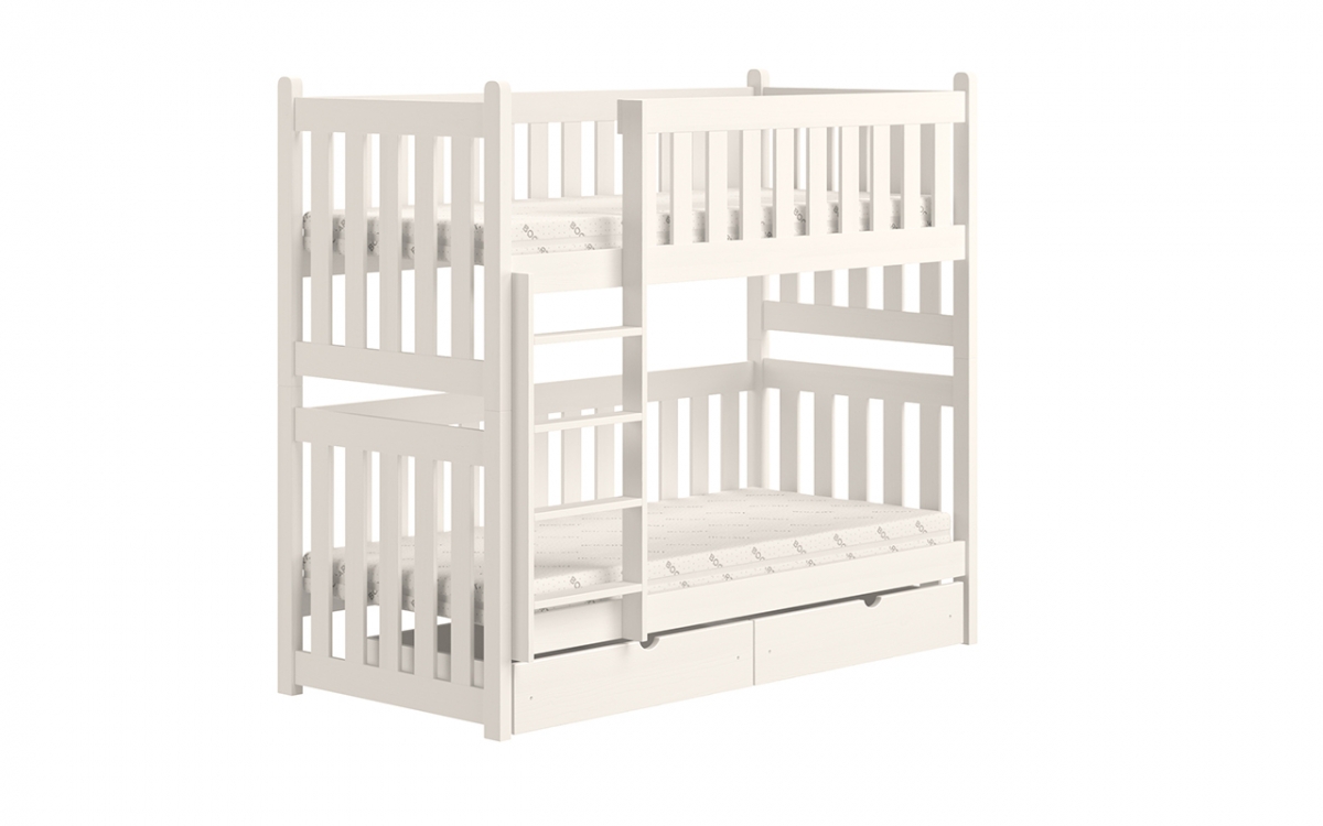 Łóżko dziecięce piętrowe Swen - biały, 90x190 Łóżko piętrowe Swen - kolor Biały 
