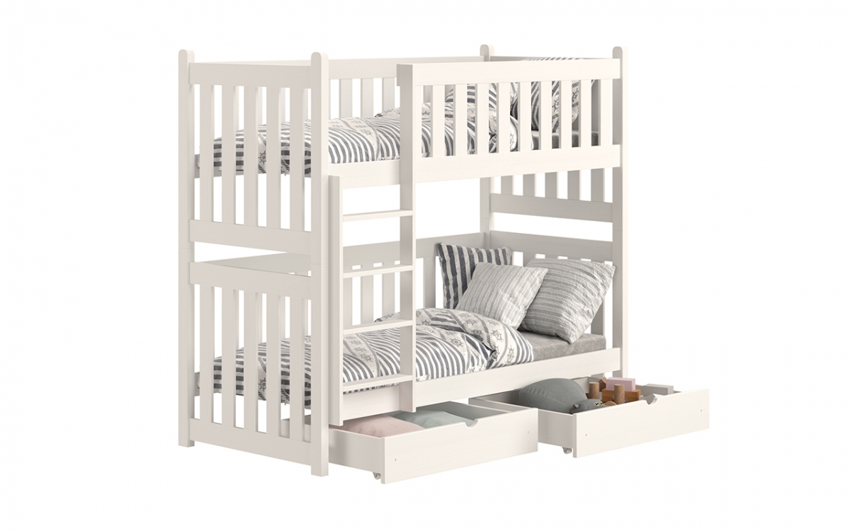 Łóżko dziecięce piętrowe Swen - biały, 80x200 Łóżko piętrowe Swen - kolor Biały 