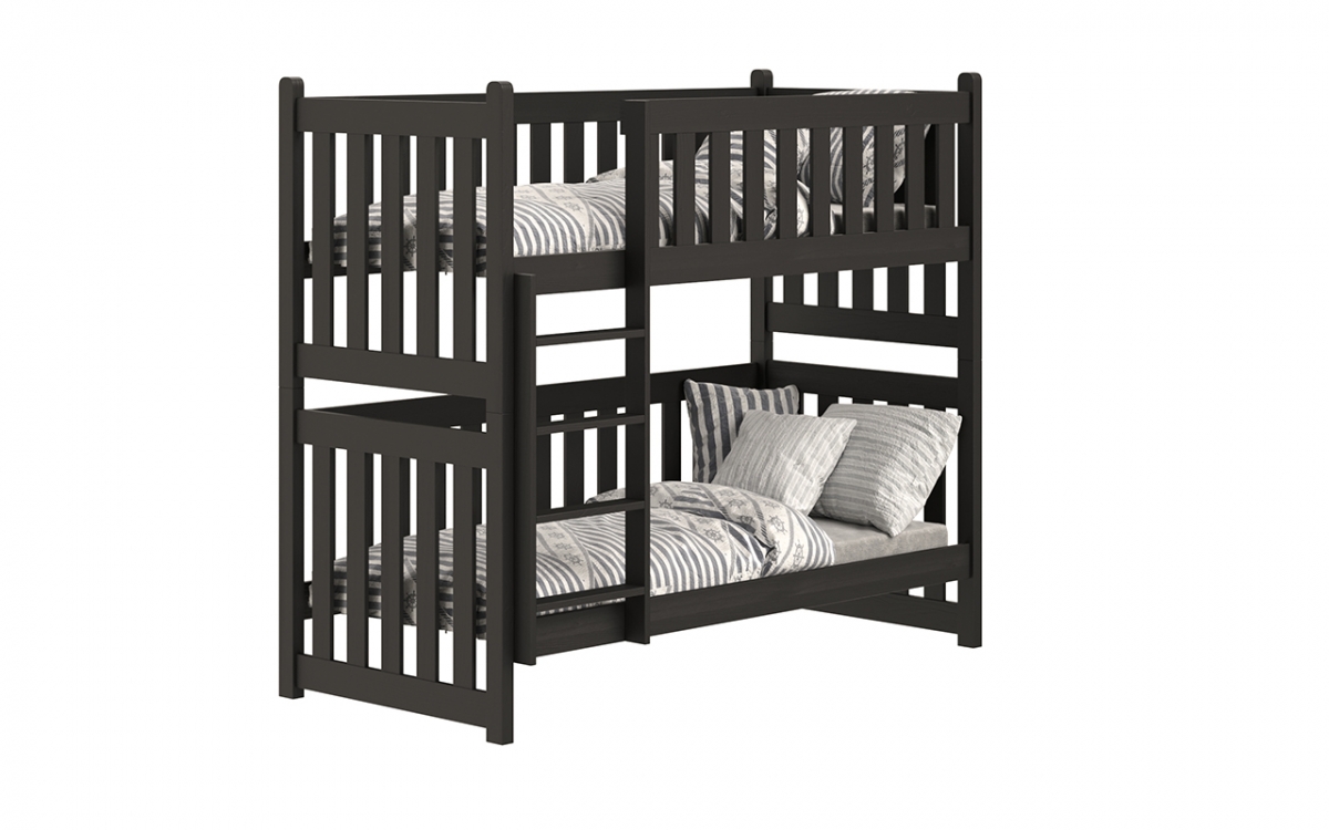 Łóżko dziecięce piętrowe Swen - czarny, 90x200 Łóżko piętrowe Swen - kolor Czarny