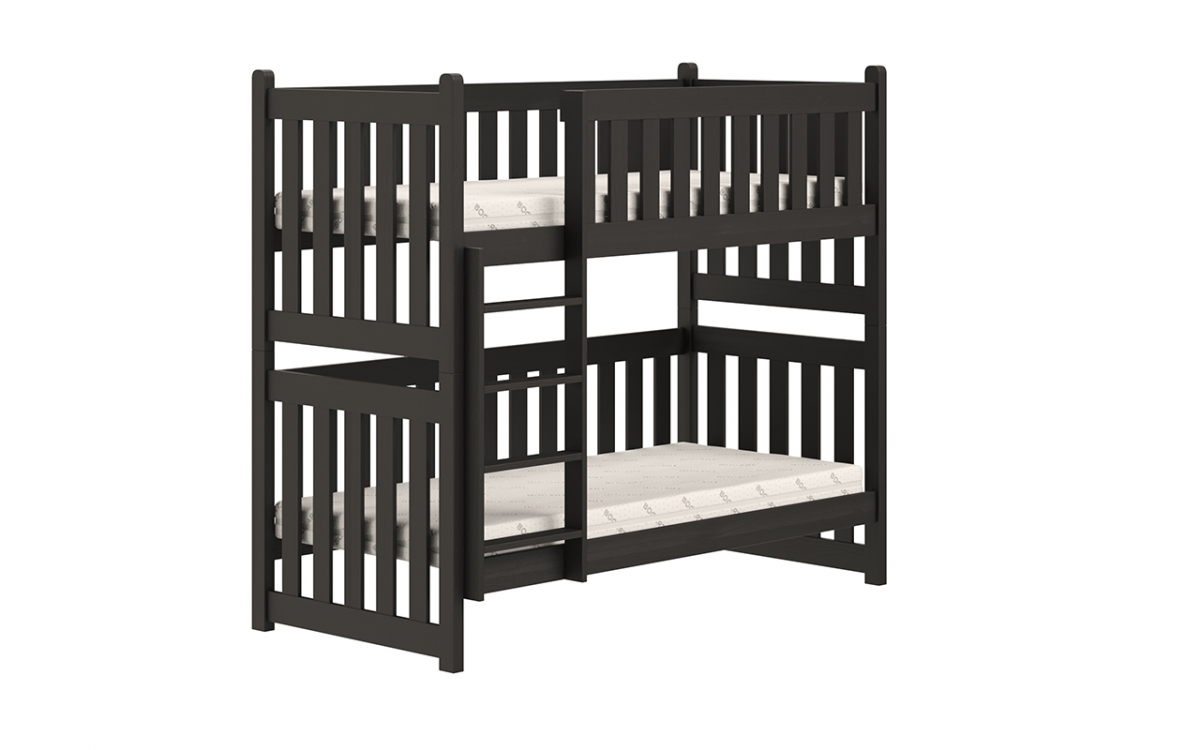 Łóżko dziecięce piętrowe Swen - czarny, 90x200 Łóżko piętrowe Swen - kolor Czarny