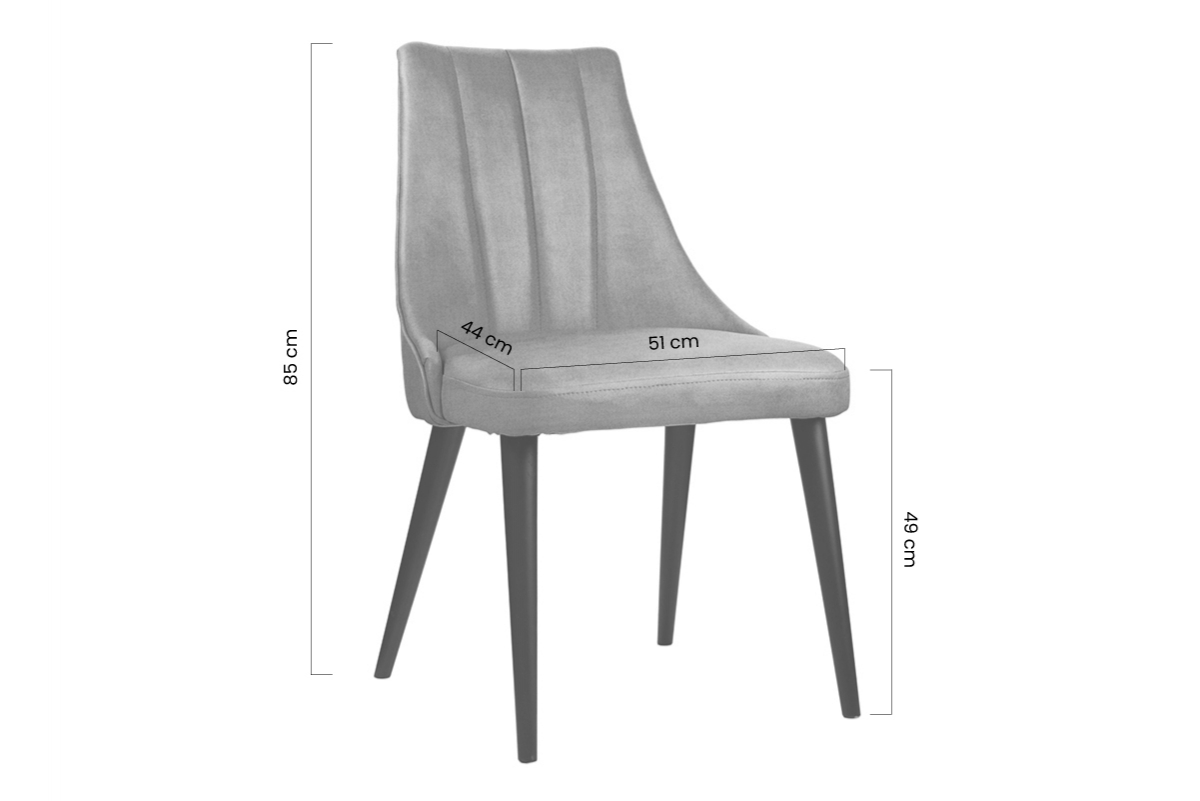 Krzesło tapicerowane Valerii - musztardowy Monolith 48 / czarne nogi krzesło drewniane