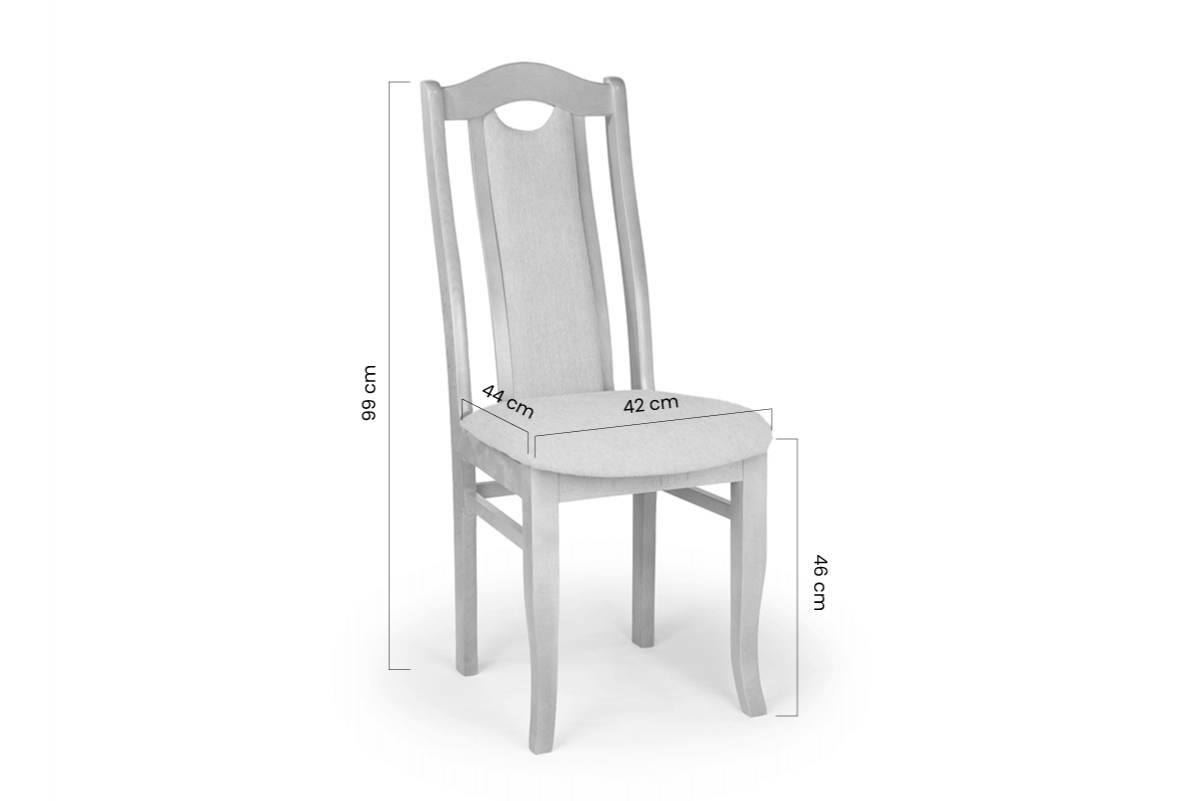 Krzesło drewniane tapicerowane Livorno 2 - szary Gemma 85 / dąb drewniane krzesło do jadalni