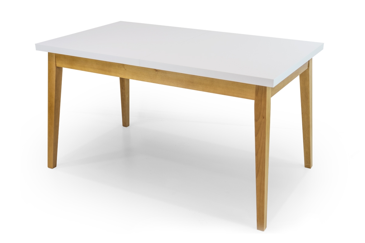 Stół rozkładany 140-180x80 cm Paris na drewnianych nogach stół z białym blatem