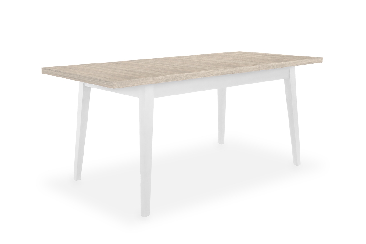 Stół rozkładany 140-180x80 cm Paris na drewnianych nogach - dąb sonoma / białe nogi stół do jadalni