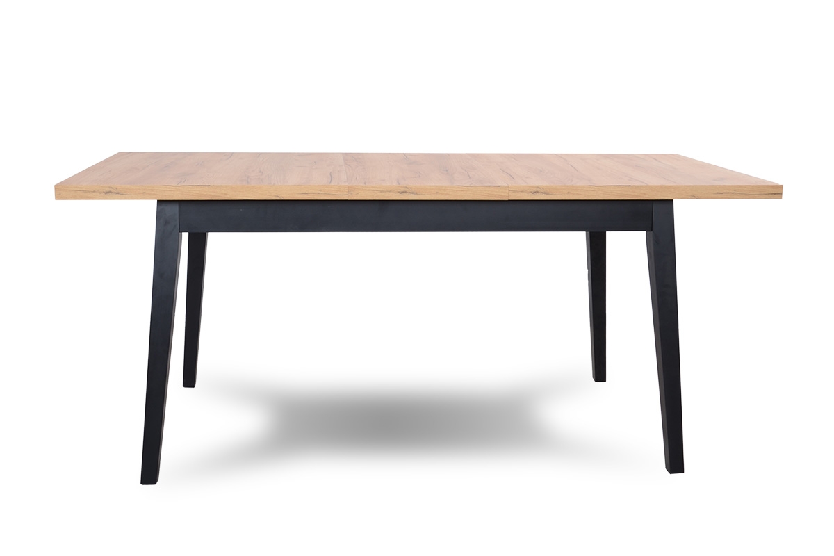 Stół rozkładany Paris na drewnianych nogach 160-200x90 cm czarny laminowany stół