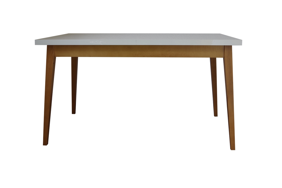 Stół rozkładany 200-250x100 cm Paris na drewnianych nogach biały blat stołu