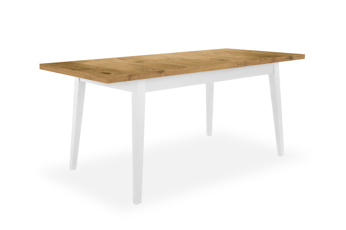 Stół rozkładany 200-250x100 cm Paris na drewnianych nogach - dąb lancelot / białe nogi stół do jadalni