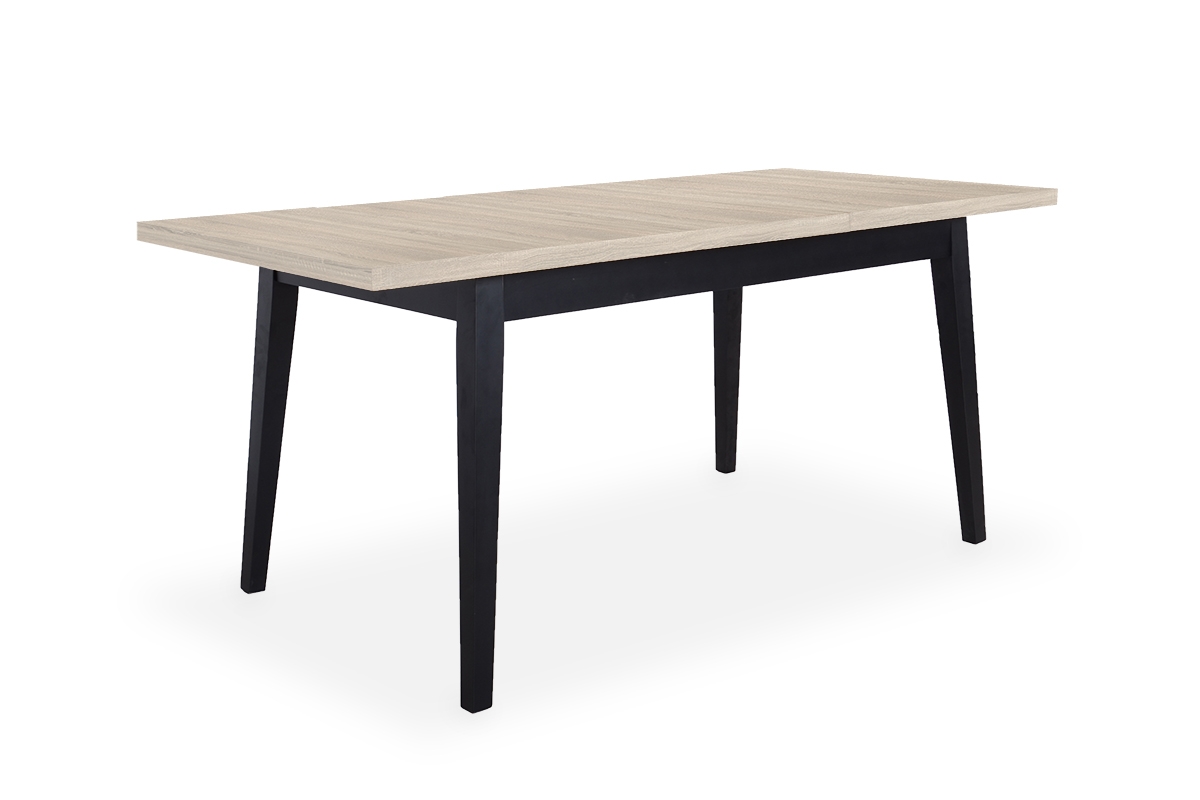 Stół rozkładany 200-250x100 cm Paris na drewnianych nogach - dąb sonoma / czarne nogi stół do jadalni