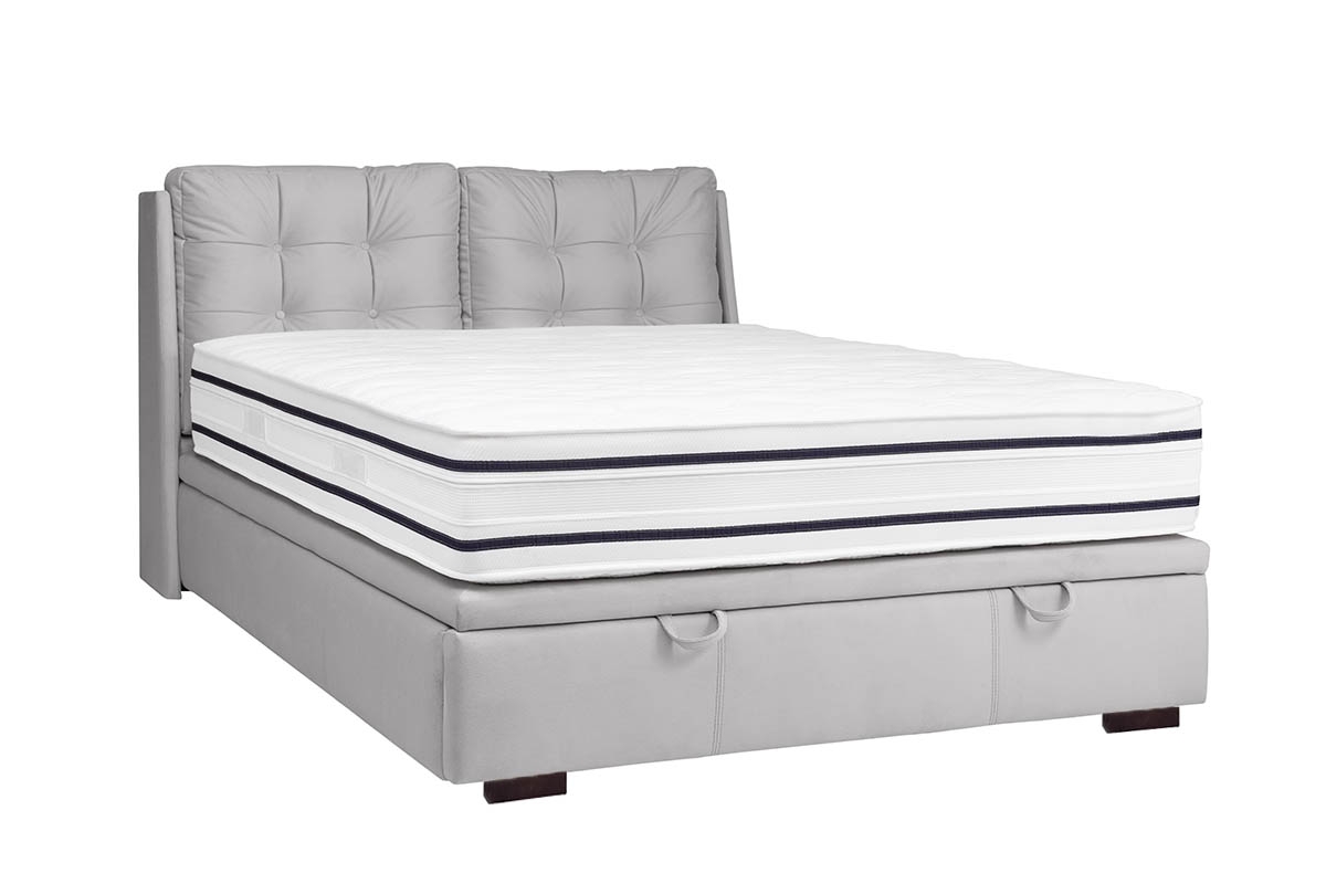 Łóżko sypialniane z tapicerowanym stelażem i pojemnikiem Branti - 160x200 wygodne łóżko do sypialni Branti 160