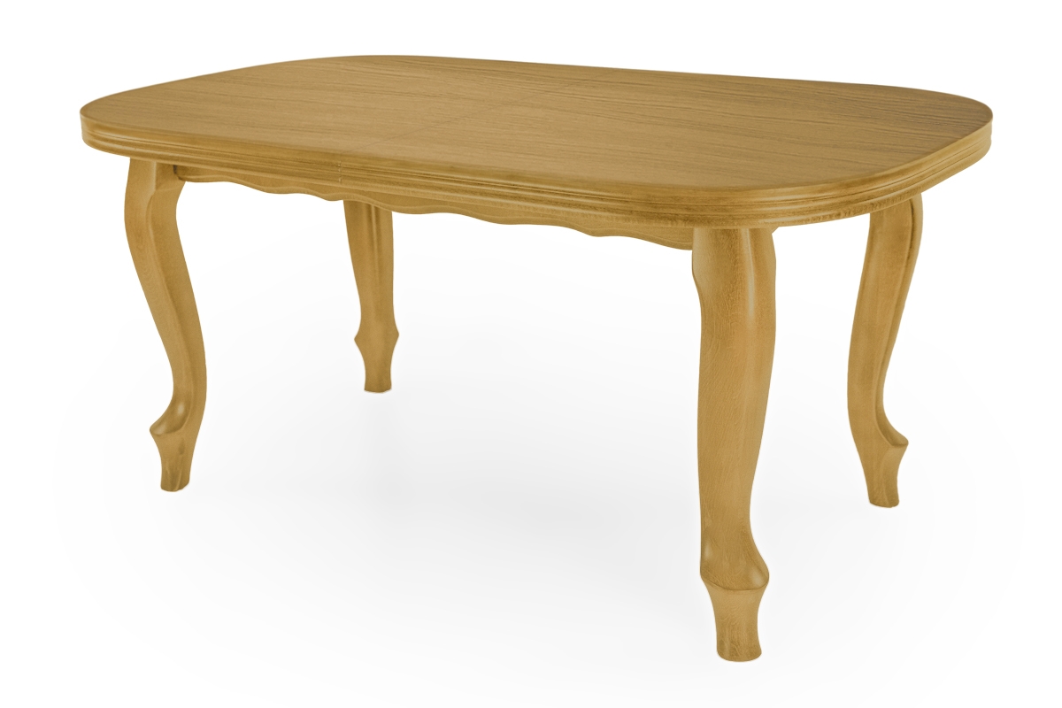 Stół rozkładany w drewnianej okleinie 160-200x90 cm Ludwik na drewnianych nogach - dąb Stół rozkładany w drewnianej okleinie 160-200x90 cm Ludwik na drewnianych nogach - dąb