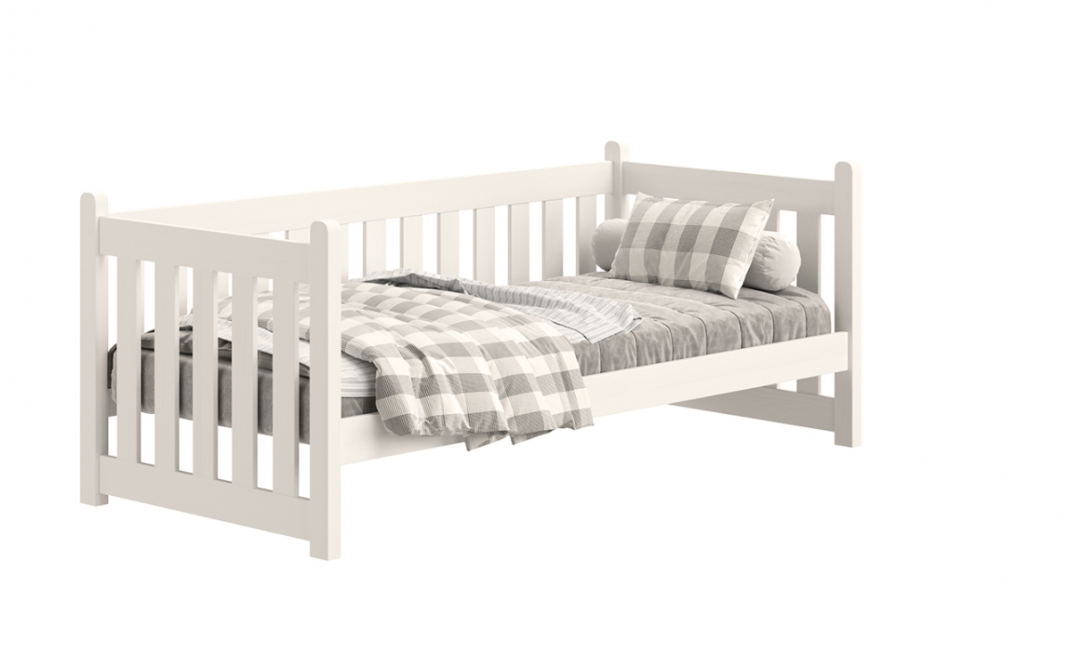 Łóżko parterowe drewniane Swen - biały, 80x180 Łóżko parterowe drewniane Swen - biały