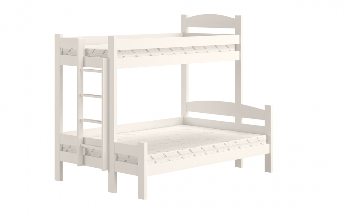 Łóżko piętrowe z szufladami Lovic lewostronne - biały, 80x200/140x200  Łóżko piętrowe z szufladami Lovic - biały