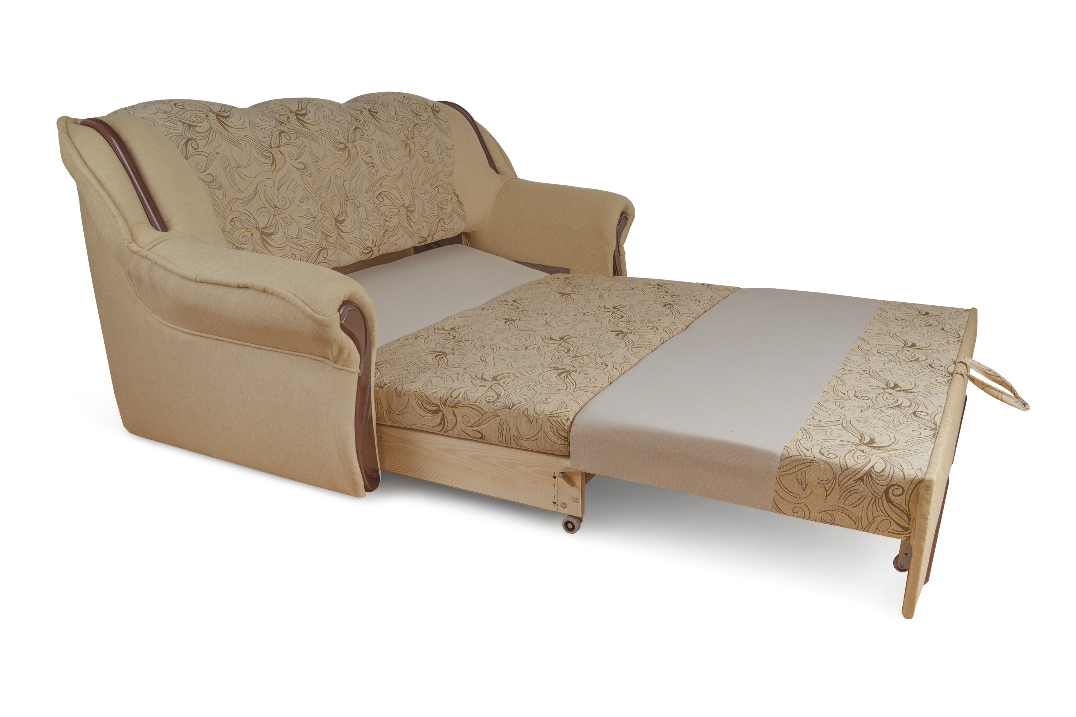 Sofa rozkładana do salonu Walker III - szara tkanina wzór Luna / wenge Zdjęcie podglądowe 